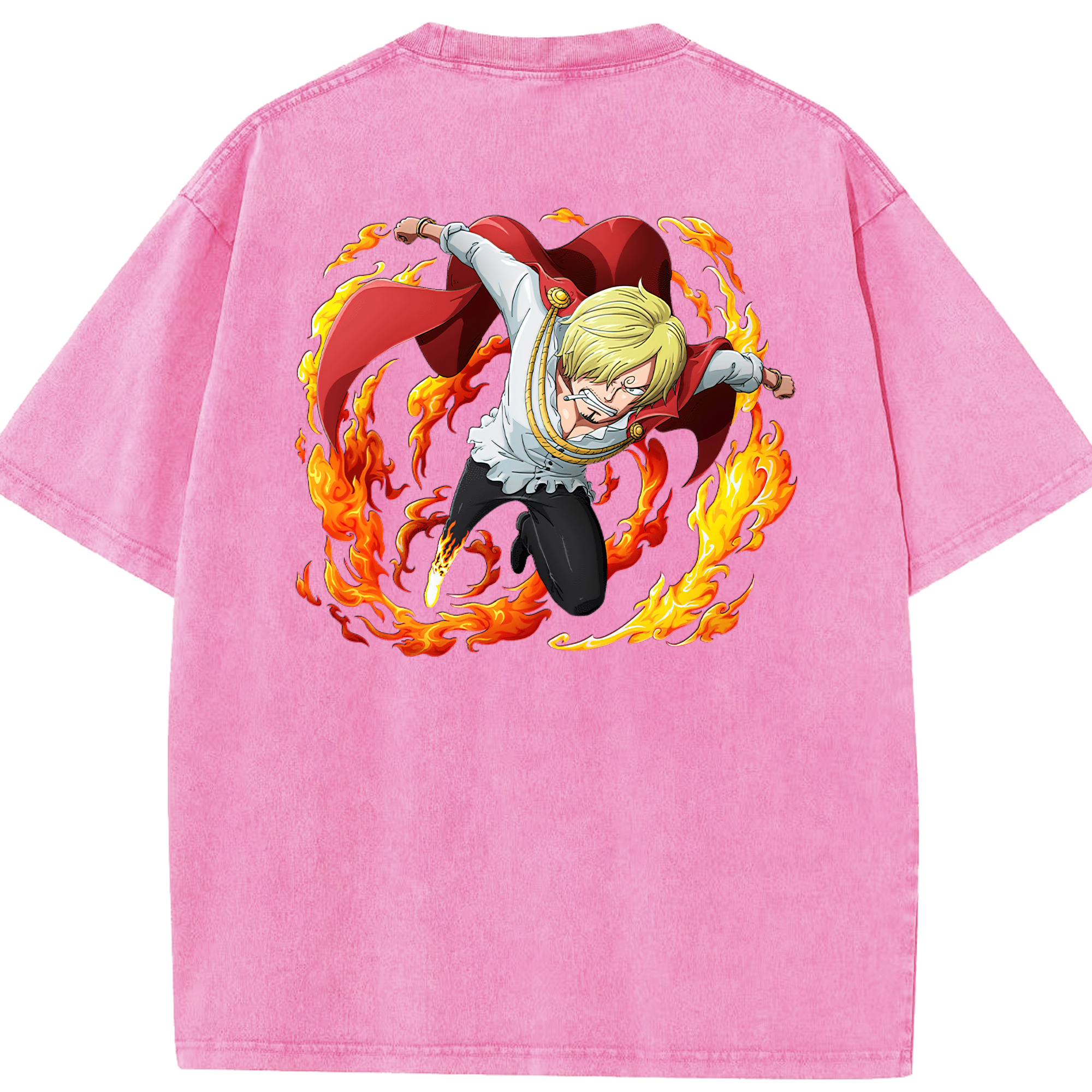 ワンピース サンジ ONE PIECE Sanji 綿100% ヴィンテージ風 半袖Tシャツ（背面プリント）